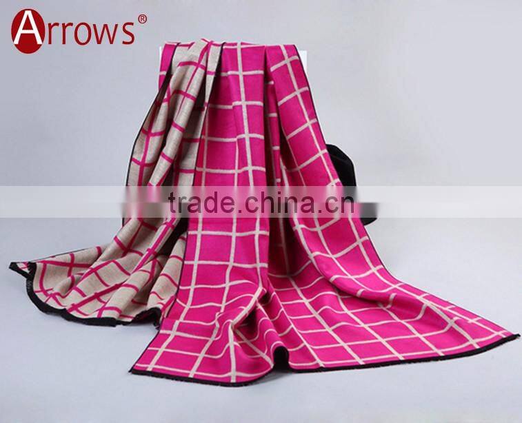 China Red Tartan Grid Plaid Shawl Pashmina Poncho Scarf for Ladies Girls Winter Late Autumn