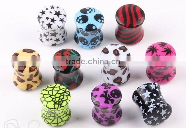 Black anodized surgical steel ear piercings fake ear plugs tunnel screw fit plug