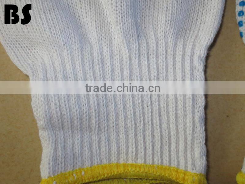 BSSAFETY 10 or 13 gauge cotton yarn knitting with pvc dotted gloves