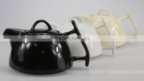16 OZ Black Color Ceramic Stoneware Coffee Tea Pot And Tea pot Set, Original Chinese Teapot