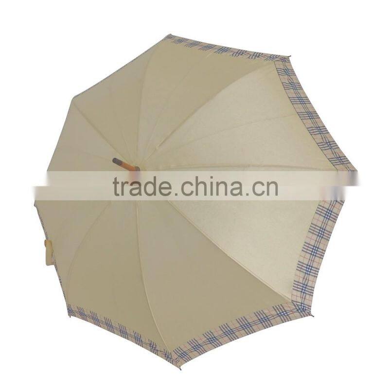Custom wooden straight handle long shaft umbrella