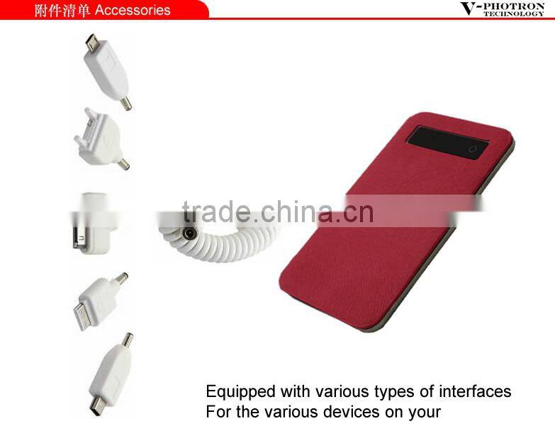 factory OEM Portable Mobile Power Bank 12000mah with LED light