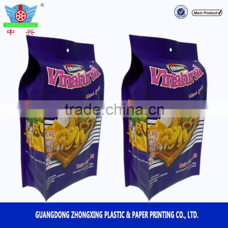 Custom Printed Fruit Chips Dried Food Snack Plastic Food Packaging Bag