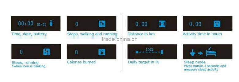 J-Style smart silicone chain link bracelet digital pedometer wtih continuous heart rate monitor