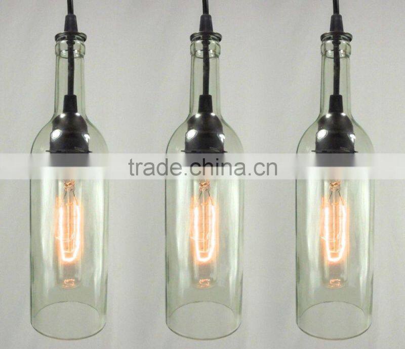 Decorative Wine Glass Bottle With Pendant Lamp-Bar/Club/Restaurant Counter Light