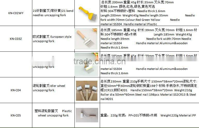 35 mm needles length uncapping fork for beekeeping tool