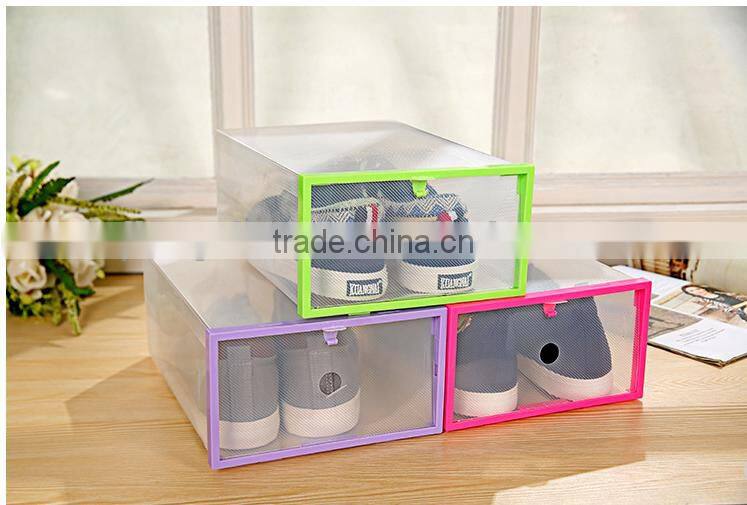 2016 best selling clear plastic shoes storage box household articles bins for sale
