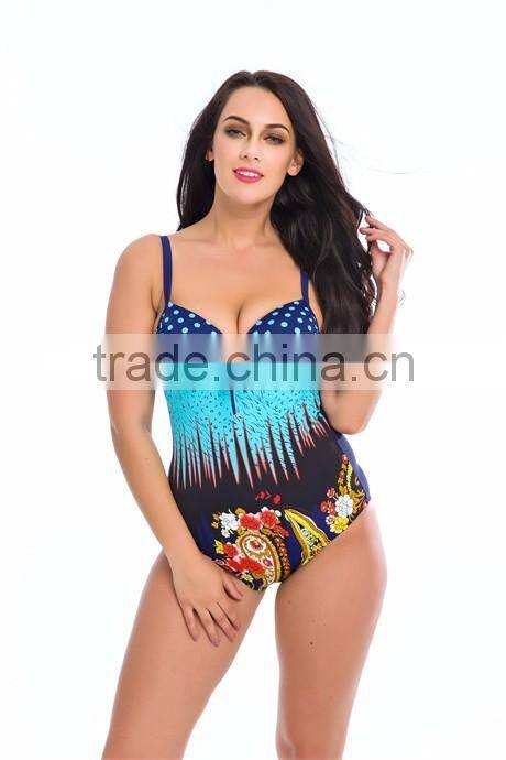 2016 wholesale sexy women swimsuit one piece plus size bikini