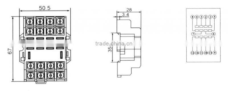 HEIGHT Hot Sale PX78717 Relay Socket / 14pin Relay Socket/General relay socket with High Quality Factory Price