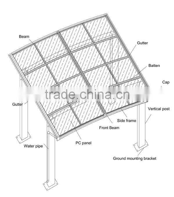 new-style outdoor carport aluminum frame HX115