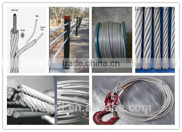 standard sizes galvanized or ungalanized steel wire rope