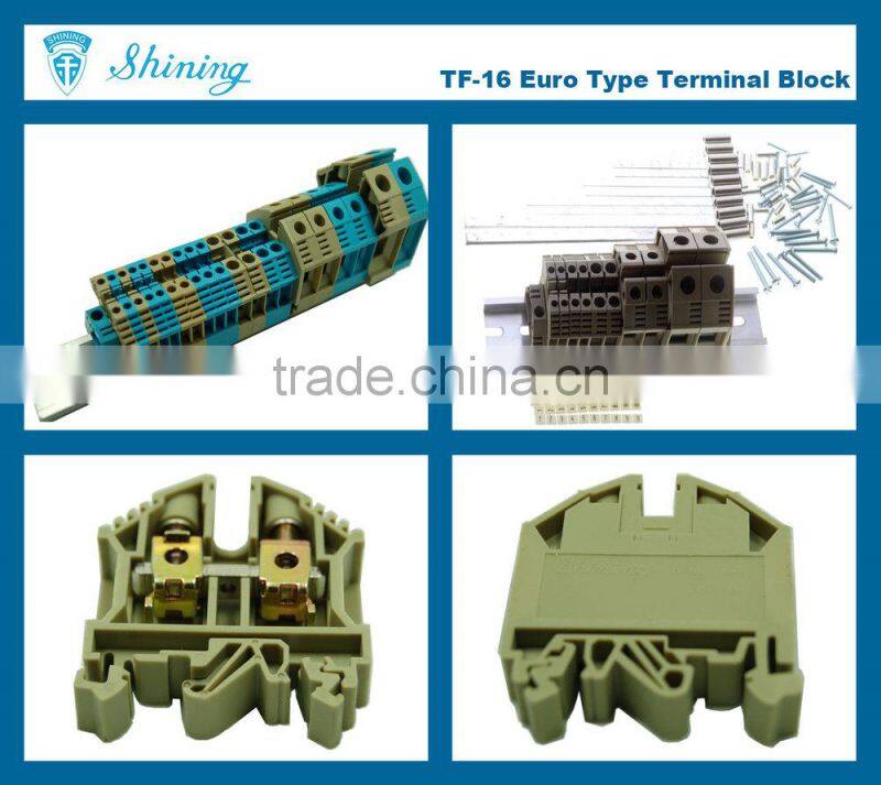 TF-16 35mm Din Rail Mounted 600V 65A Screw Clamp Wire Connector