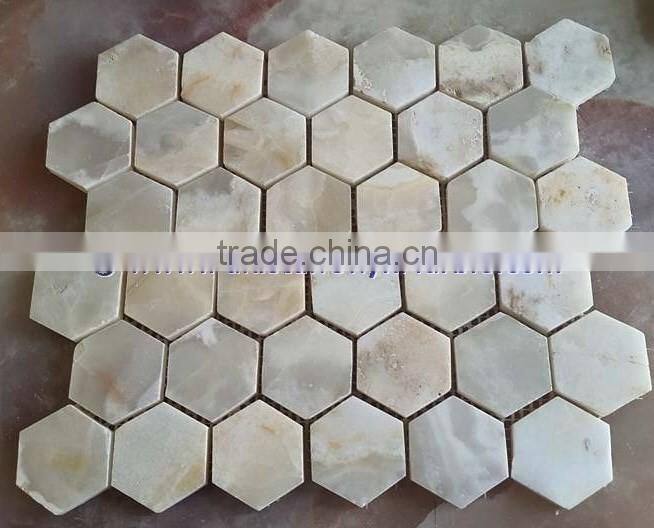 Customizable LIGHT GREEN ONYX MOSAIC TILES COLLECTIONS