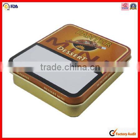 rectangular hinge cigarette tin box