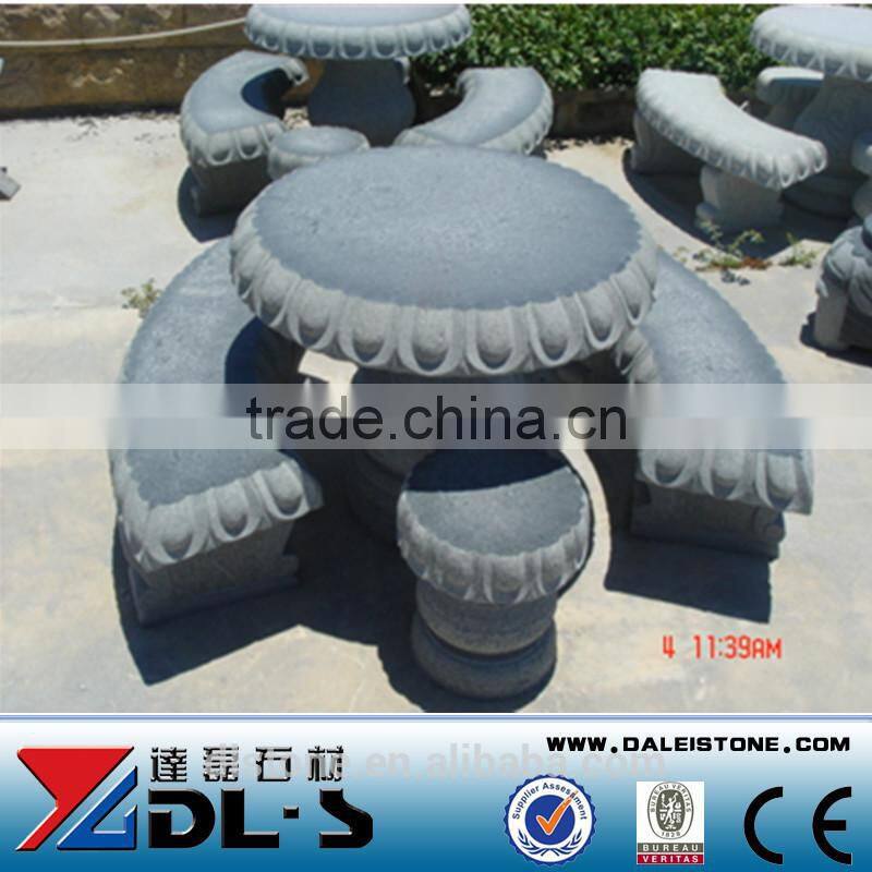 Garden Stone Table and Benches, Granite Table