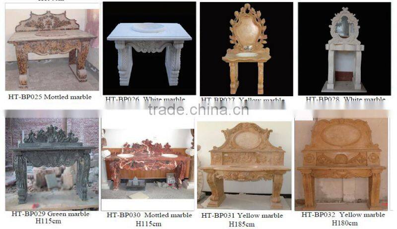 Flower Carved Natural Stone Wash Basin