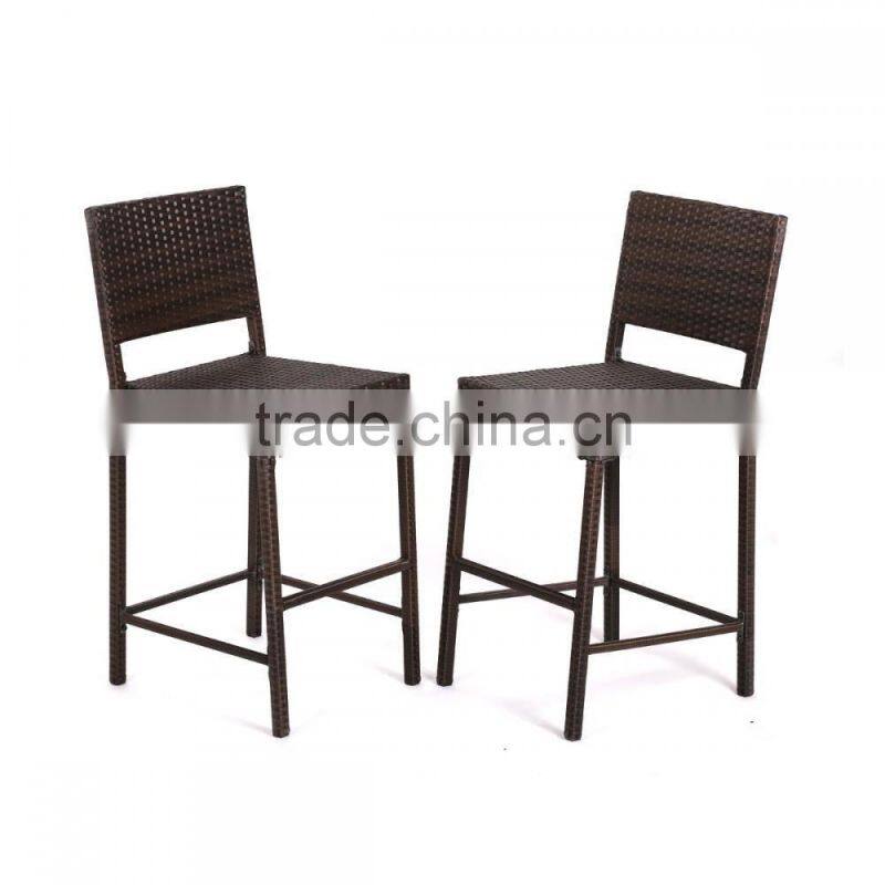 2 Pcs Outdoor All Weather Brown Wicker Chairs