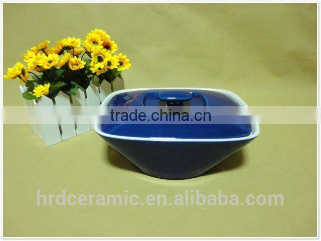 Round Shape with lid Ceramic Bakeware