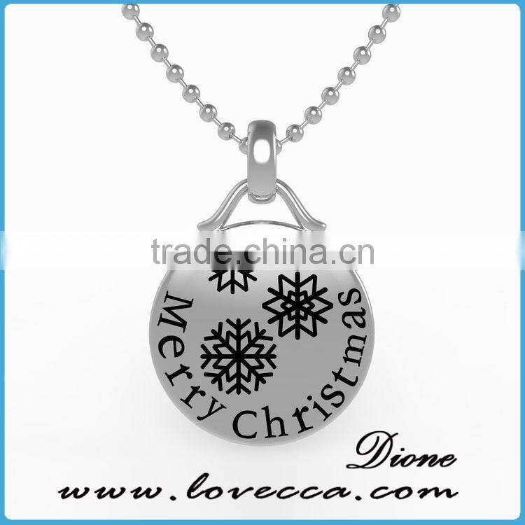Christmas Snowflakes Deer Engrave Pendant necklace factory direct sale