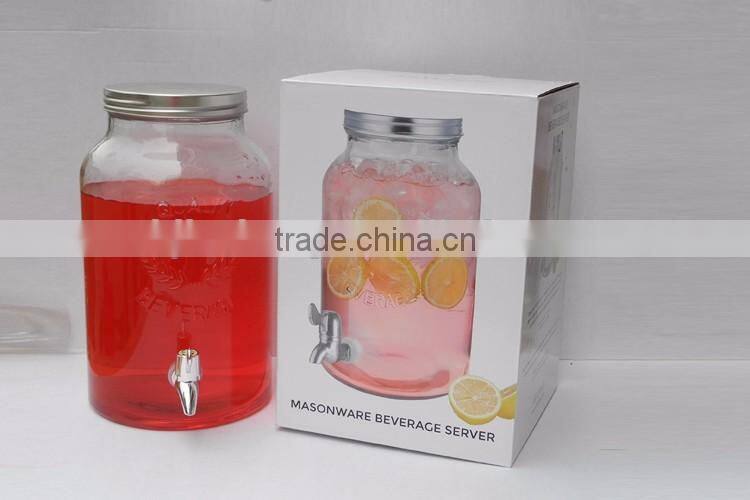 5L cold water glass dispenser with aluminum cap and faucet