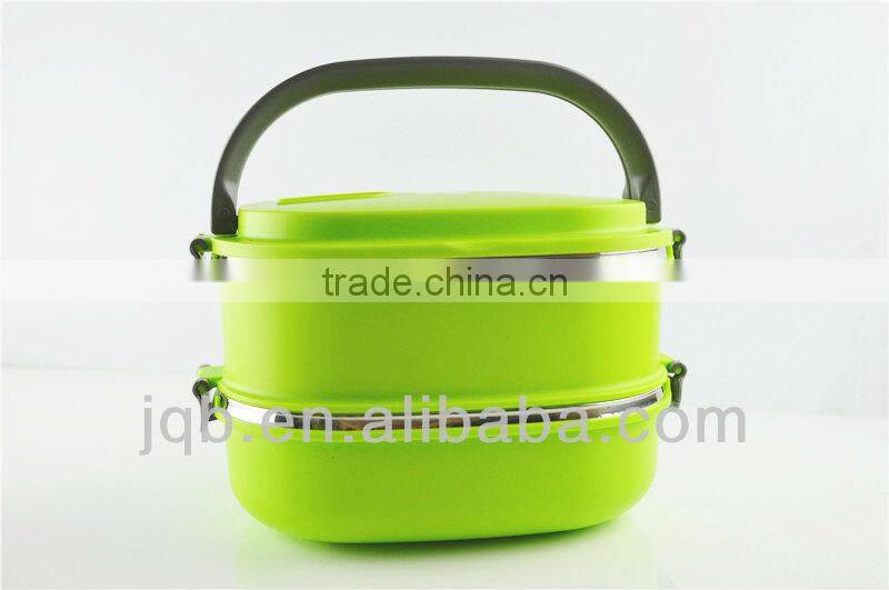 stainless steel double wall keep warm square lunch box