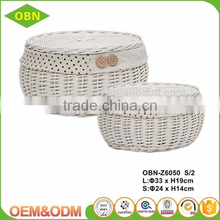 Custom 100% handmade eco-friendly handled colorful fancy natural wicker gift Easter basket with liner