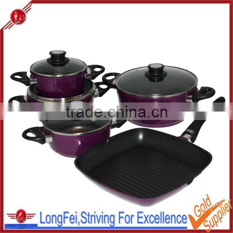 9pcs cast aluminum cookware nonstick die cast cookware