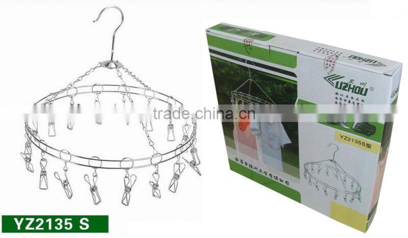 HIGH QUALITY 20 pcs hanger Laudry clothes clip hanger STAINLESS STEEL