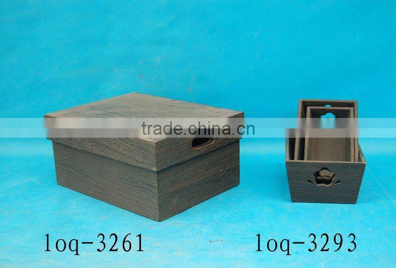 big wooden flower pot for garden decoration