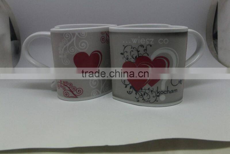 novelty items 11oz heart shaped handle ceramic mug for gift