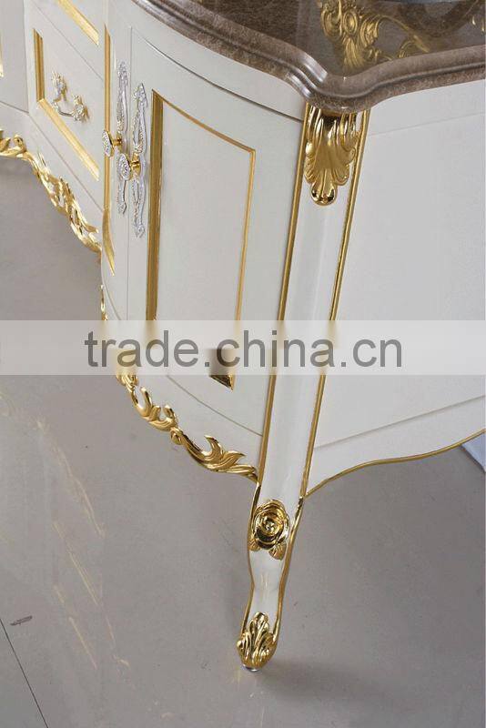 European New Style Bathroom Cabinetry,White Gloss Vanity Unit, Beautiful Antique Vanities For Bathroom(BF08-4074)