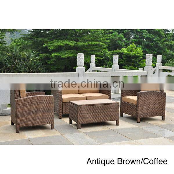 Barcelona Set of 4 Resin Wicker Settee Group