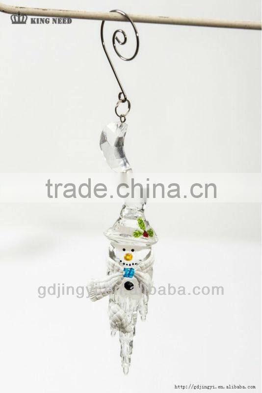 acrylic snowman head icicle Xmas hanging decorations