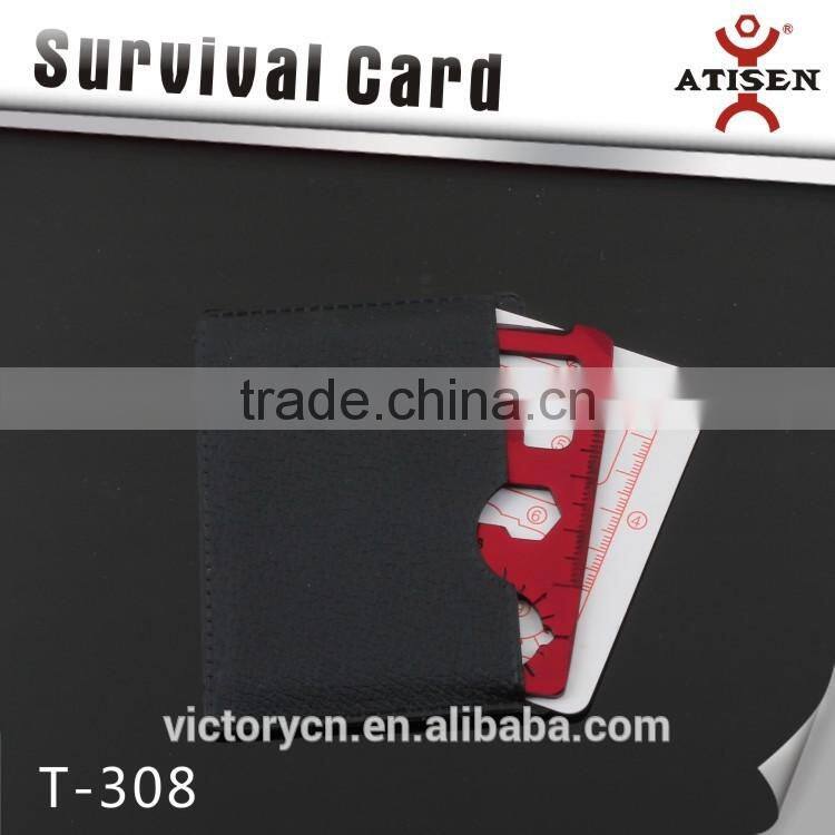Colorfull Red out door card ,Card type mini multi-functional survival card