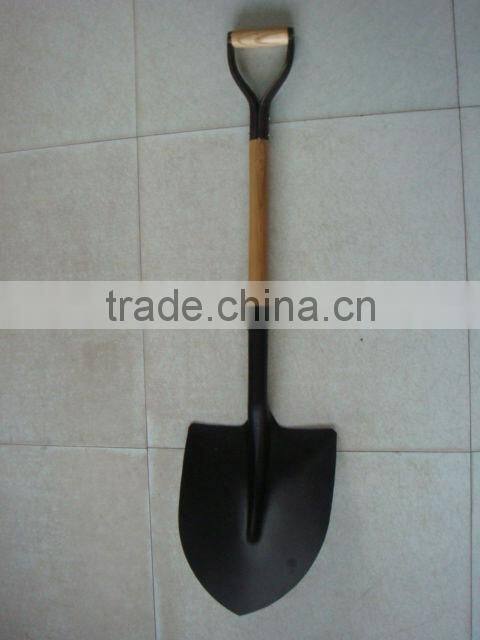 S505L digging shovel with long wood handle