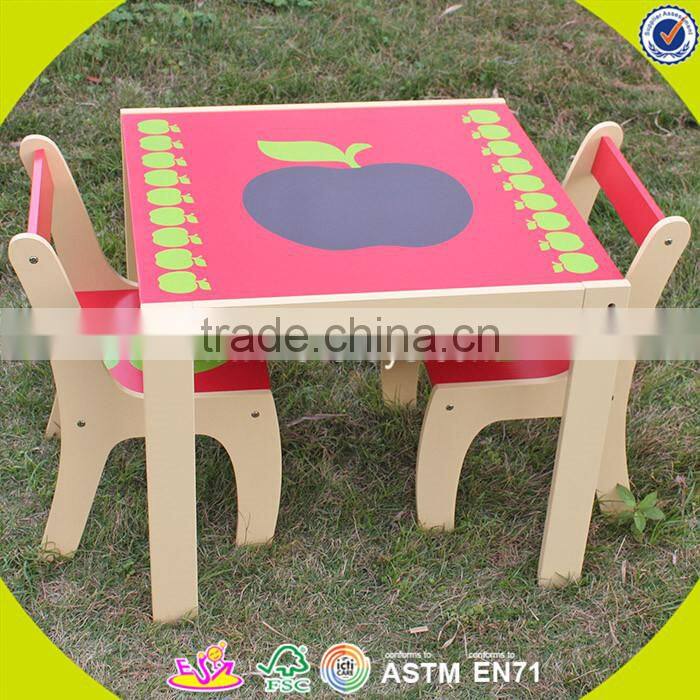 Wholesale cheap kindergarten natural wooden round tables high quality children wooden table and chairs W08G210