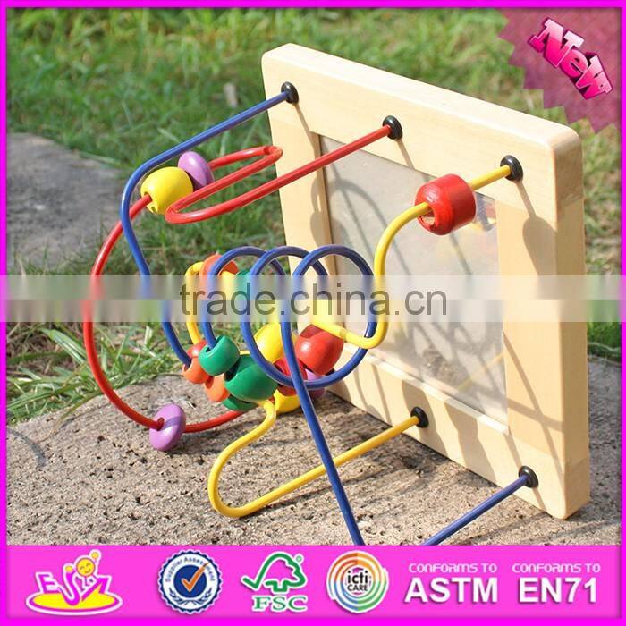2017 new design educational kids play wooden toy bead maze W11B135