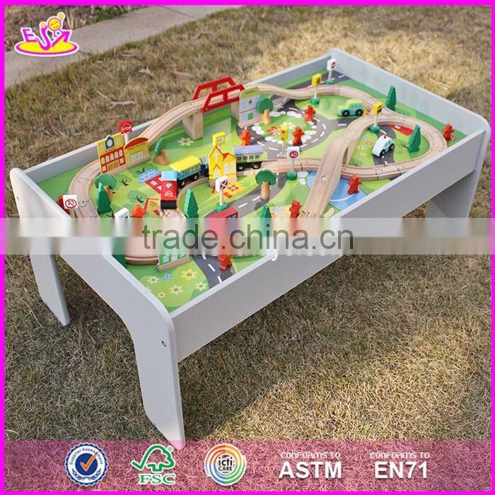 2017 New design preschool children activity toys wooden train table W04C069
