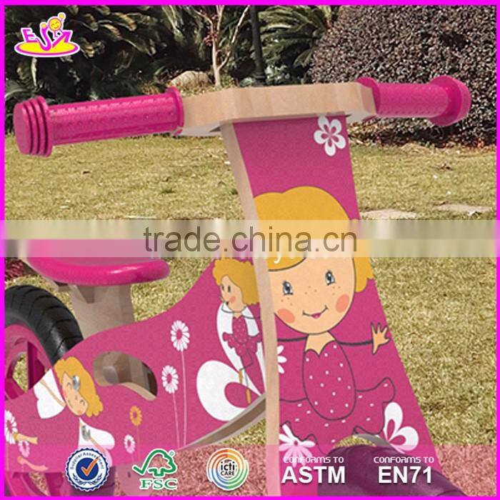 2017 New design original work wooden girls balance bike for toddlers W16C173
