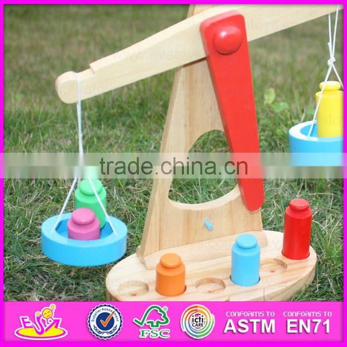 2015 Brand new wooden balance scale toy, balance wooden toy, preschool wooden balance scale toy W11F053