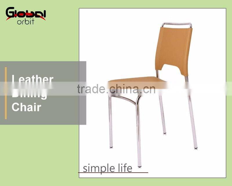 Industrial Style Black PVC Leather Chair Metal Stool Dining Chair