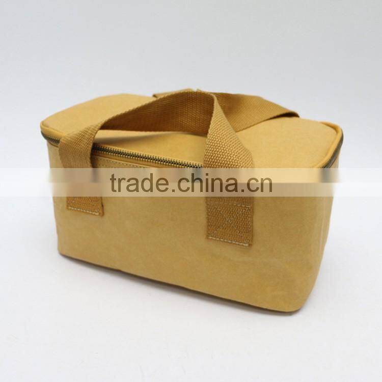 Inside Lid Ice Pack Zipper Pocket Tyvek Paper Insulated Tote Lunch Bag