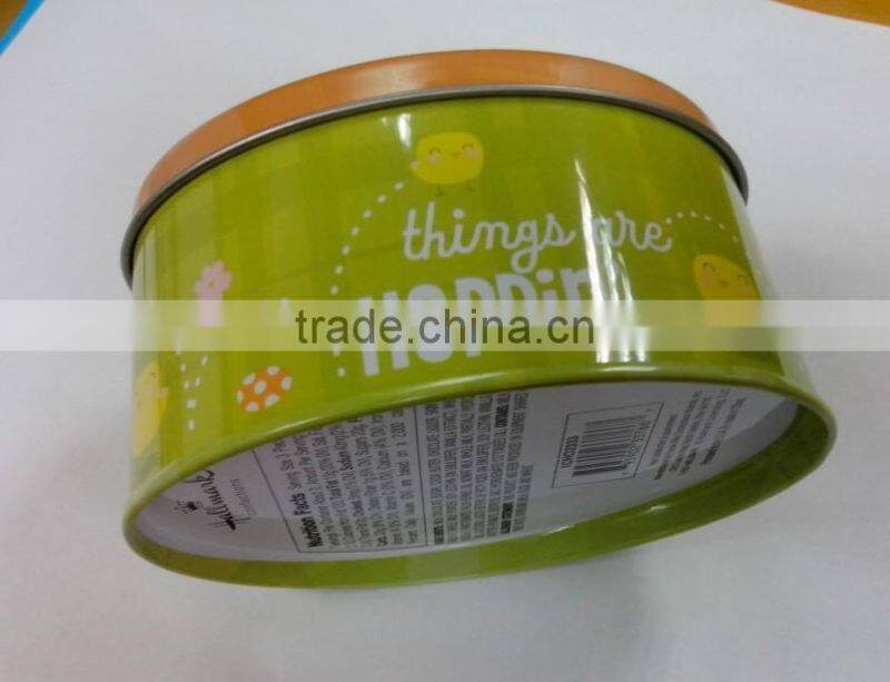 Accept customized printing oval metal box