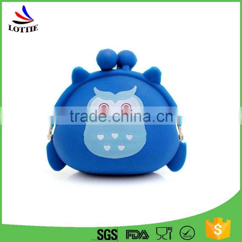 Fashion light color heart shape silicon rubber coin purse