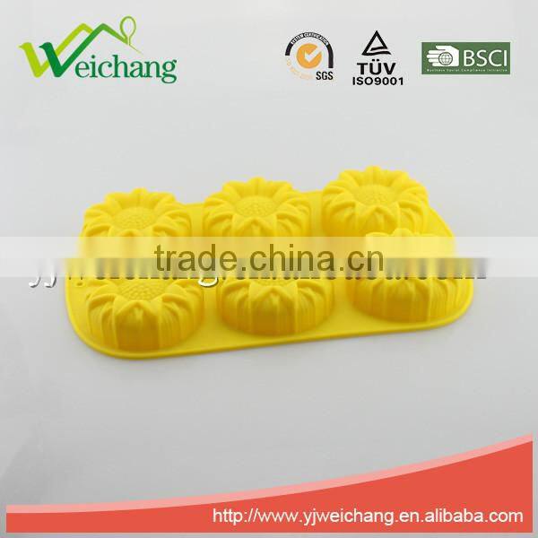 WCJB2738 Silicone Flower Shape Cake Molds Candy Mold & Ice Cube DIY Baking Trays Chocolate Jelly Pan