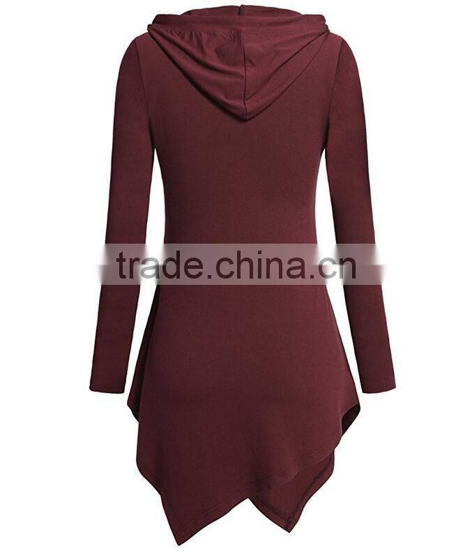 Distressed Hoodie UK Hemline Hoody Shirt Kangaroo Pocket Tunic Long Sleeve Casual Tops Sweatshirt Cute Hoodies For Women
