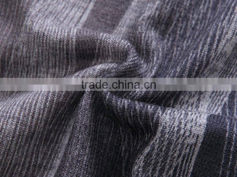 Men round neck printed fabric long sleeve sweater