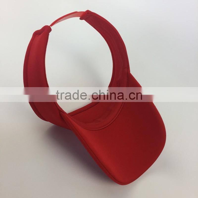 Sponge Red Color Blank Unstructure Sun Hat And Visor Cap