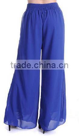 western stylish women's loose chiffon wide leg pants Long trousers