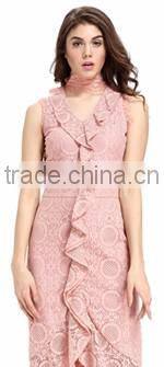 Domin fashion guangzhou factory new sleeveless lady lace dress